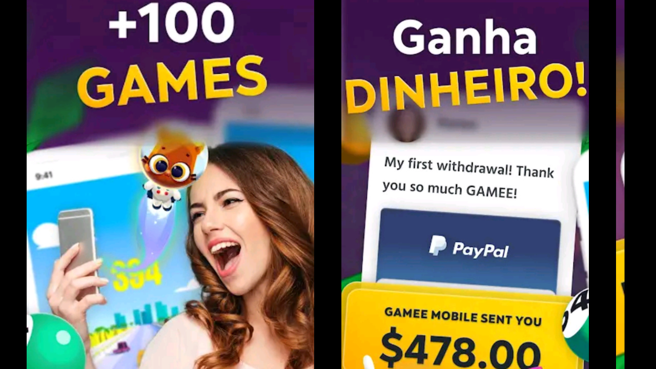 Novo Aplicativo Gamee, Ganhe prêmios em dinheiro real!com jogos grátis.